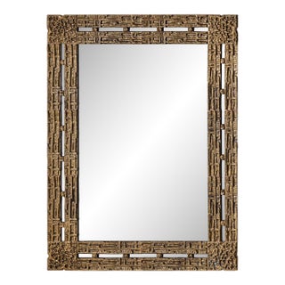 Brass Mirror, Attributed to Luciano Frigerio, Italy, 1970s For Sale