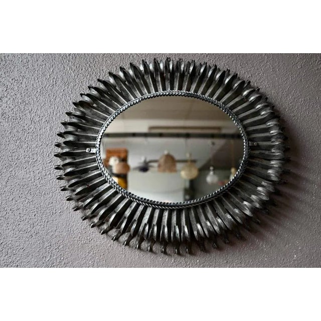 Large Metal Sun Mirror For Sale - Image 6 of 8