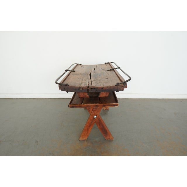 Vintage Reclaimed Wood Accent Table For Sale In Austin - Image 6 of 13