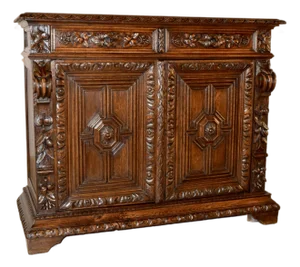 19th Century French Carved Oak Buffet