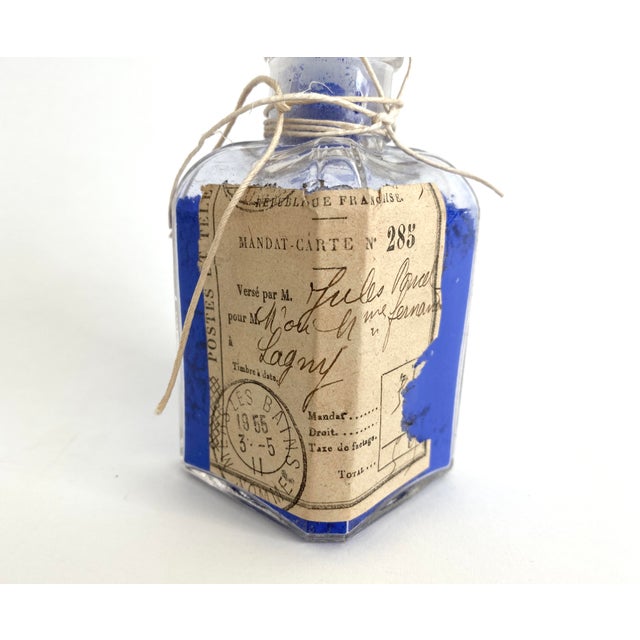 French Provincial 19th Century French Paint Pigment in Glass Bottle For Sale - Image 3 of 7