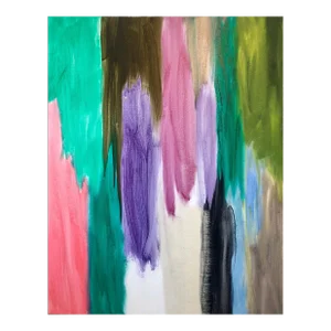 Austrian Contemporary Abstract Expressionist Painting Vertical Lines of Color 2008