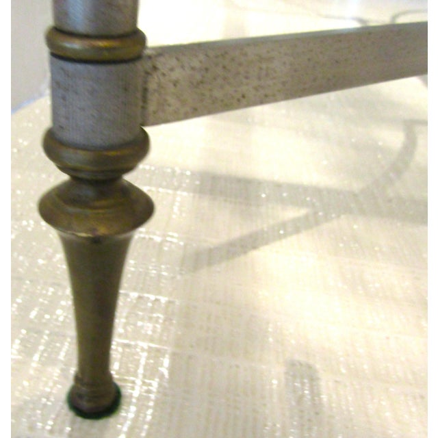1960s Maison Jansen Brass and Steel Glass Top Cocktail Table Circa 1960s For Sale - Image 5 of 14