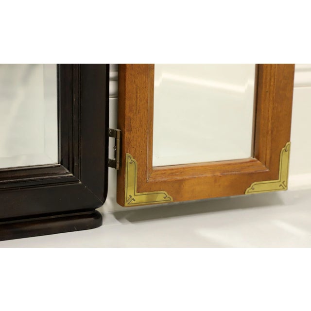 Brown Broyhill Premier Chinoiserie Ming Style Tri-Fold Dresser Mirror For Sale - Image 8 of 10