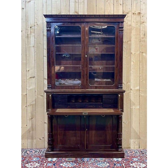 Victorian Mahogany Secretary Bookcase For Sale - Image 18 of 18