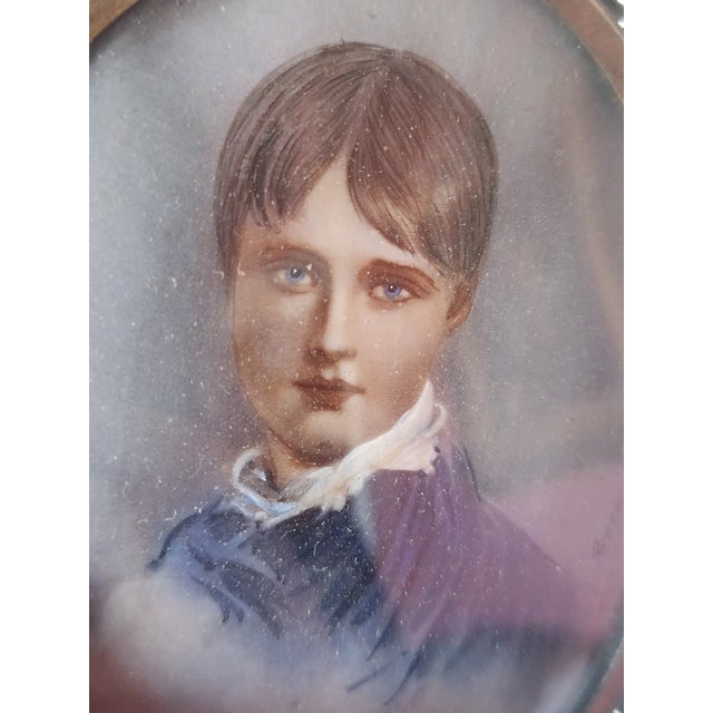 Mid 18th Century Antique Painting Portrait Encased in Fillagree Frame With Pearl Embellishments For Sale - Image 5 of 10