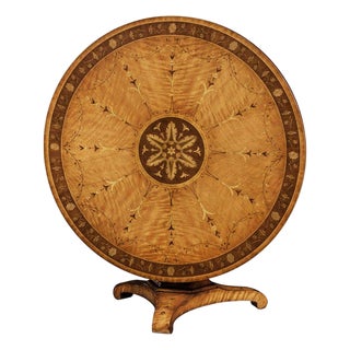 Regency Satinwood Tilt-Top Center Table For Sale