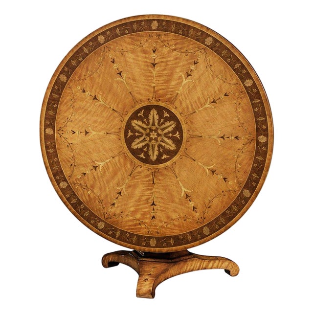 Regency Satinwood Tilt-Top Center Table For Sale