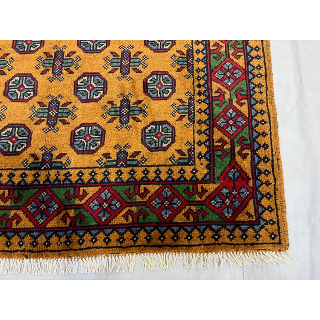 Golden Ochre Tribal Area Rug With Mori Gul Motifs, 3'11" X 5'10" For Sale - Image 12 of 15