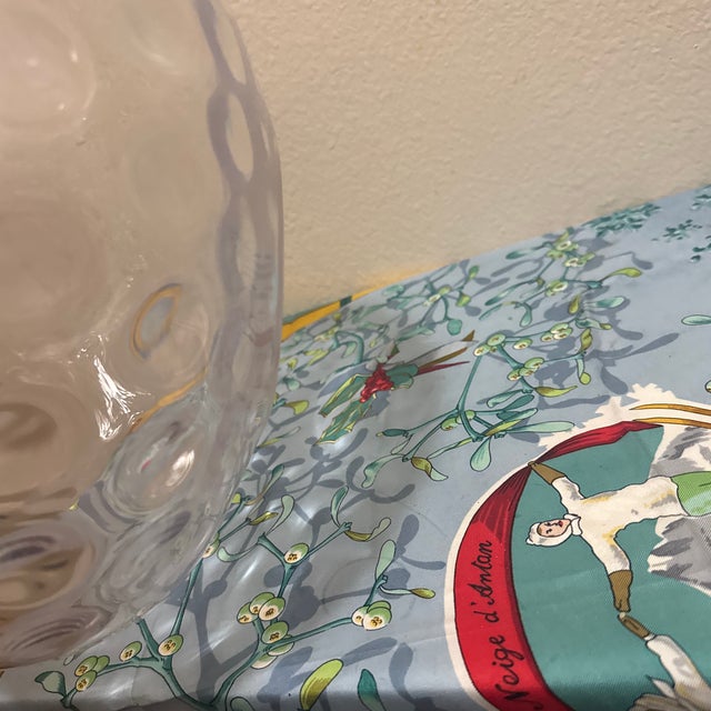 1970s Empoli Style Art Glass Large Fishbowl Vase For Sale - Image 5 of 6