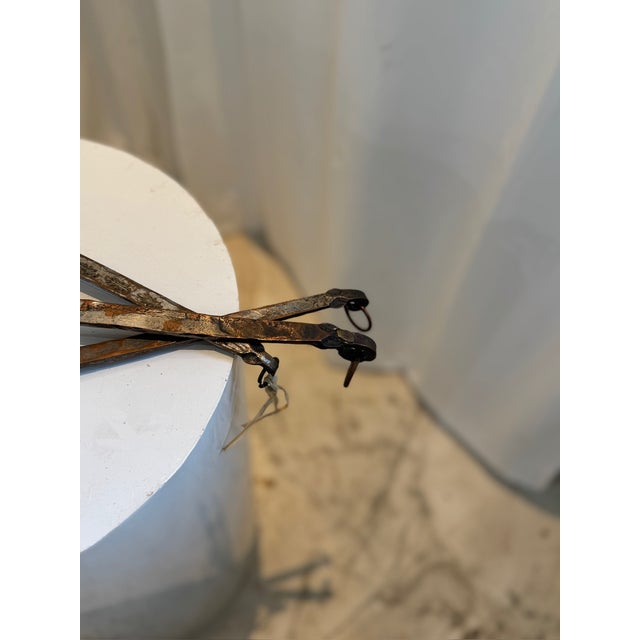 Antique Hand-Forged Iron Cooking Ladles – Set of 3 Rustic Kitchen Utensils For Sale - Image 4 of 5