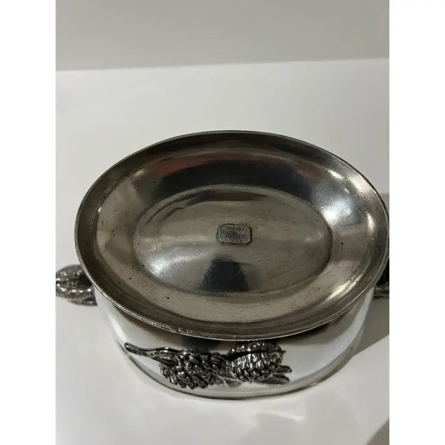 Silver Large Cipolla Pewter Collectible Bear Wine Bucket Cooler From Gorsuch in Aspen For Sale - Image 8 of 9
