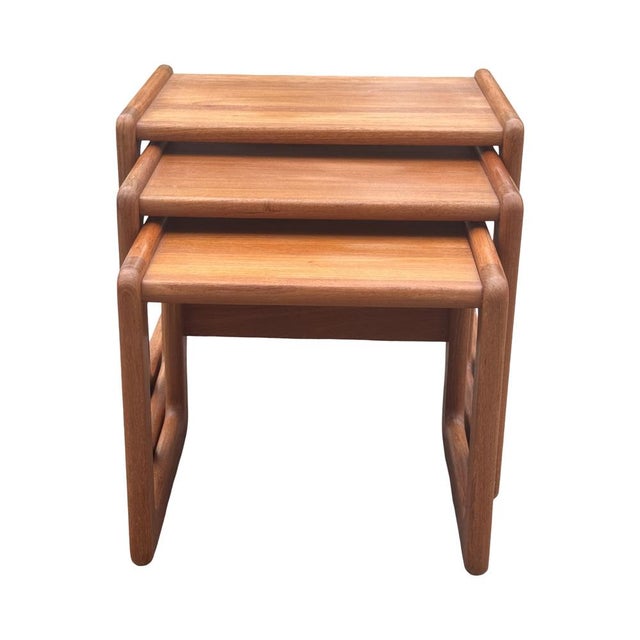 Danish Nesting Tables in Teak, 1960s-1970s, Set of 3 For Sale - Image 3 of 9