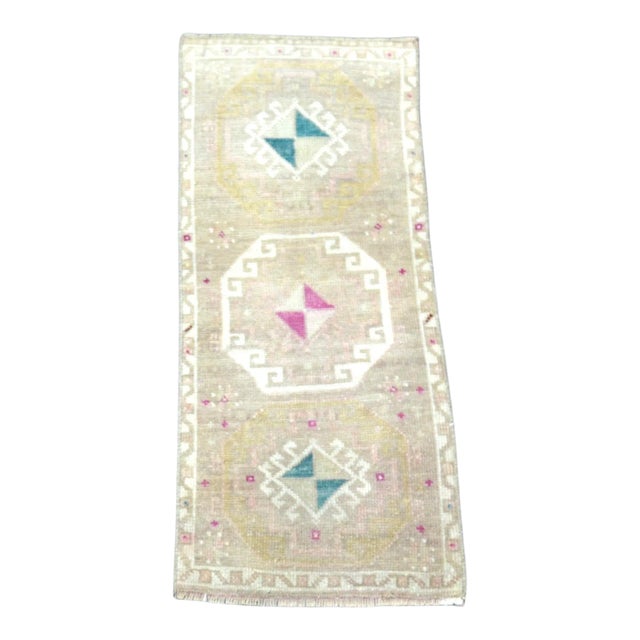 Tan Color Pastel Oushak Rug For Sale