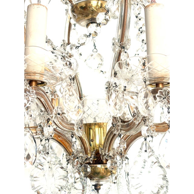 Gold Vintage Italian Maria Theresa Chandelier, 1940s For Sale - Image 8 of 18