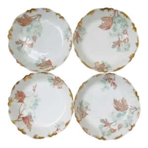 1890s Theodore Haviland French Berry Bowls in St. Cloud Pattern - Set of 4