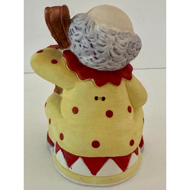 Vintage 1970s Bisque Porcelain Clown With Cello Bell For Sale - Image 4 of 9