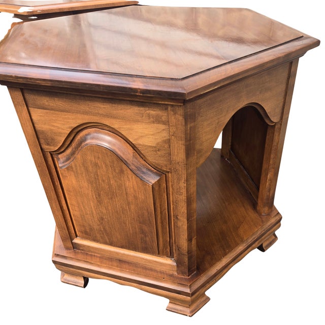 Boho Solid Rock Maple Nightstands- A Pair For Sale - Image 12 of 14