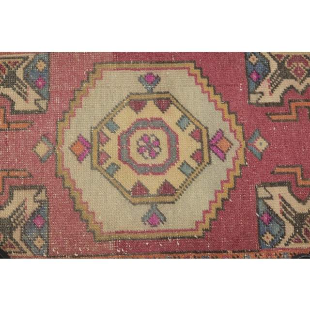 Red 1970s Turkish Geometric Wool Oushak Rug For Sale - Image 8 of 10
