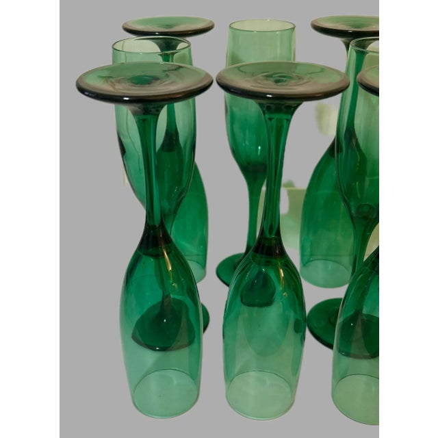 Libbey Juniper Green Champagne Flutes - New in Box, S/12 For Sale - Image 9 of 11