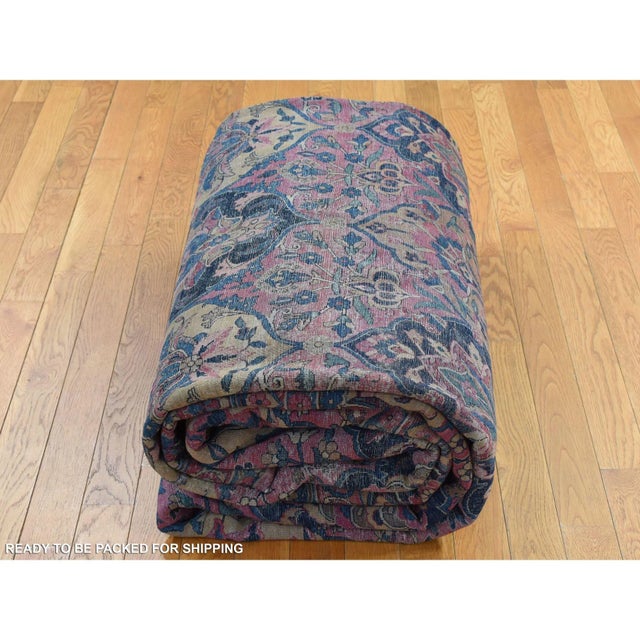 1910 Magenta Color Antique Persian Taftanjian Sarouk 300 KPSI Hand Knotted Wool Rug For Sale - Image 11 of 11