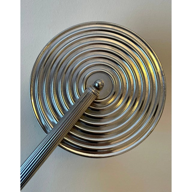 Silver Hand Mirror with Radial Groove Back For Sale - Image 11 of 13