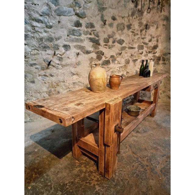 Vintage French Beechwood Workbench, 1920s For Sale - Image 12 of 15