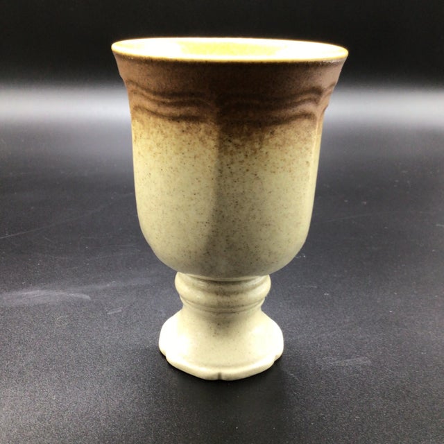 1990s Mikasa Whole Wheat Pattern Stoneware Goblets for Hot or Cold Liquids - Set of 4 For Sale - Image 5 of 12
