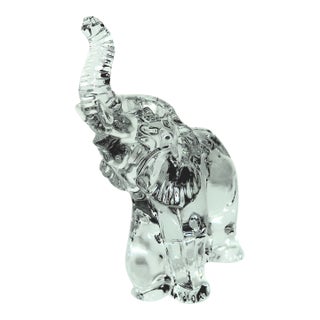 Waterford (Ireland) - Beautiful Solid Crystal Elephant With Trunk Up - 7 Inches Tall. For Sale