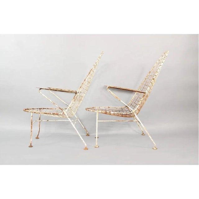 Italian Mid-Century Space Age High-Back Wire Lounge Chairs, Set of 4 For Sale - Image 14 of 17