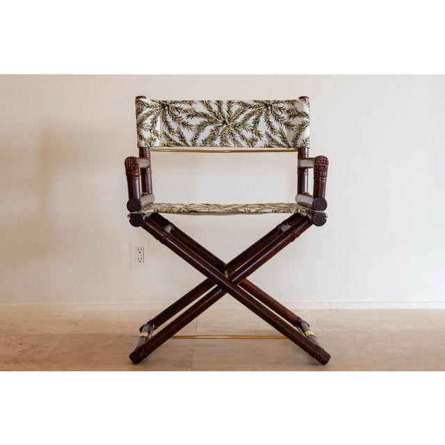 Wood 1970's McGuire Director's X-Chair For Sale - Image 7 of 11