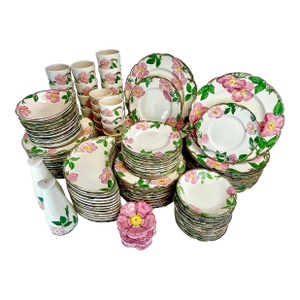 Mid-Century Americana Boho Chic Franciscan Desert Rose Dinnerware - 115 Piece Set