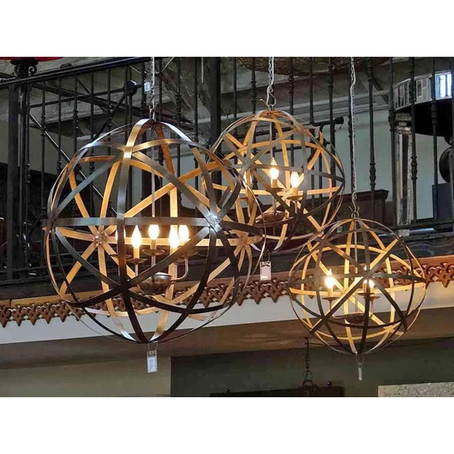 2020s Meridian Iron Orb Strap Chandelier 22" For Sale - Image 5 of 5
