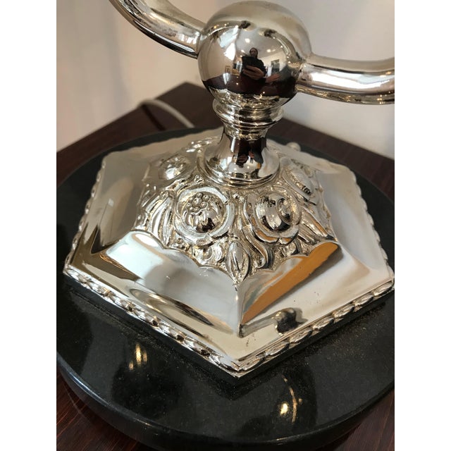 French Art Deco Floral Table Lamp For Sale - Image 9 of 12