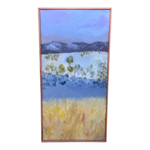 Original Signed “Blue Landscape” Framed Oil Painting