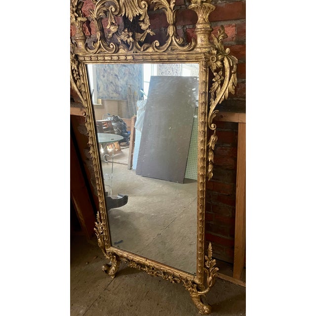 19th C Palatial Italian Gold Gilt Highly Carved Wood Ornate Mirror For Sale - Image 12 of 12