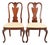 Thomasville Queen Anne Carved Solid Mahogany Side Chairs or Dining Chairs, Pair For Sale