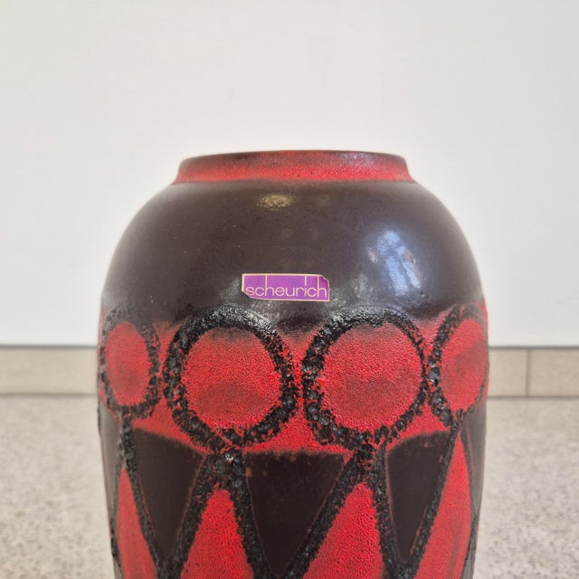 Black Mid-Century Ceramic Floor Vase from Scheurich, Germany, 1960s For Sale - Image 8 of 9