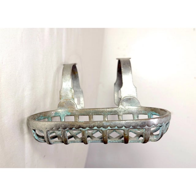 Antique Industrial Nickel Plate Brass Bathroom Bathtub Fixture Soap Dish Holder For Sale - Image 9 of 12