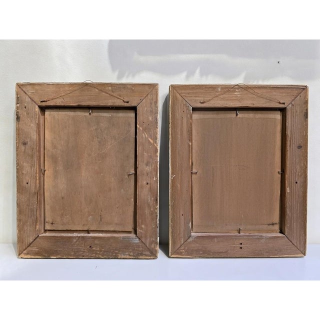 Boats in the Harbor. Oil Paintings on a Panel, Framed, Set of 2 For Sale - Image 4 of 10