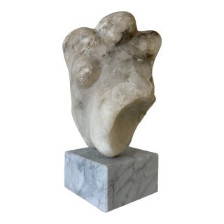 Vintage Carved Marble Abstract Female Nude Torso Sculpture For Sale