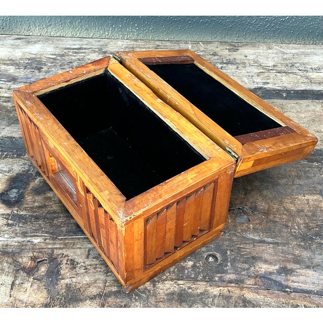 Vintage Inlay Wooden Box For Sale - Image 9 of 12