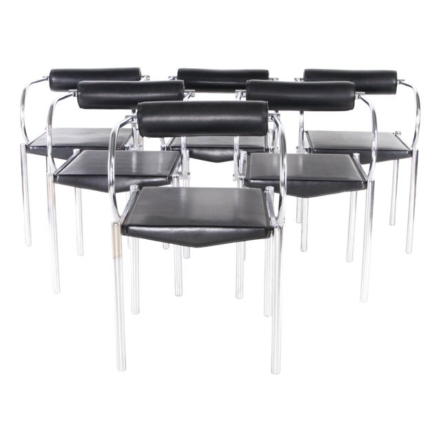 Vintage Italian Chairs, 1970s, Set of 6 For Sale