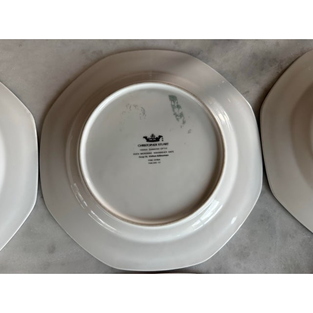 Set of 6 Christopher Stuart "Diamond Optic" Dinner Plates For Sale - Image 11 of 11