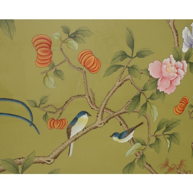 Pair of Chelsea House Edgedale Chinoiserie Painted Silk Panels For Sale - Image 15 of 18