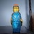 Asian Antique Gilt Blue Glass Snuff Bottle With Bat Motif - Asian Collectible For Sale - Image 3 of 9