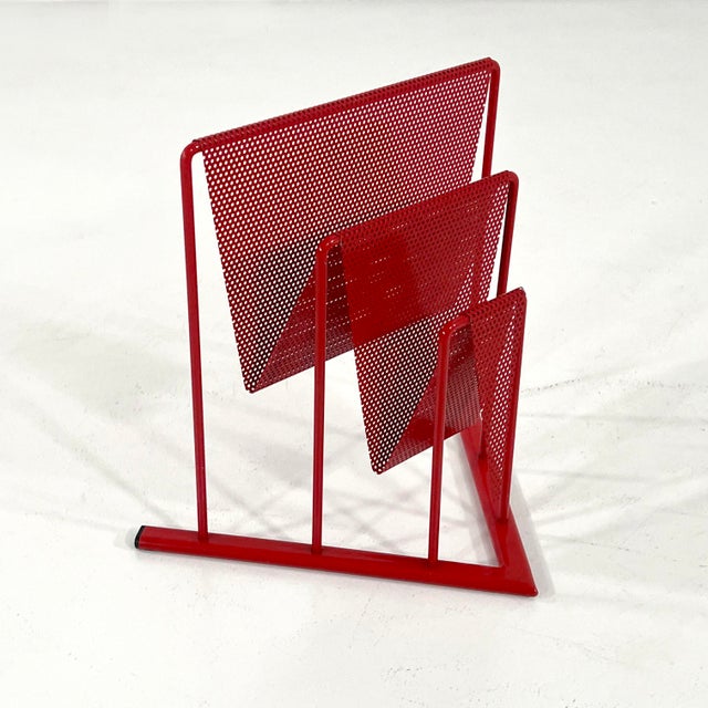 Red Magazine Rack attributed to Markus Börgens for D-Tec, 1980s For Sale - Image 6 of 7