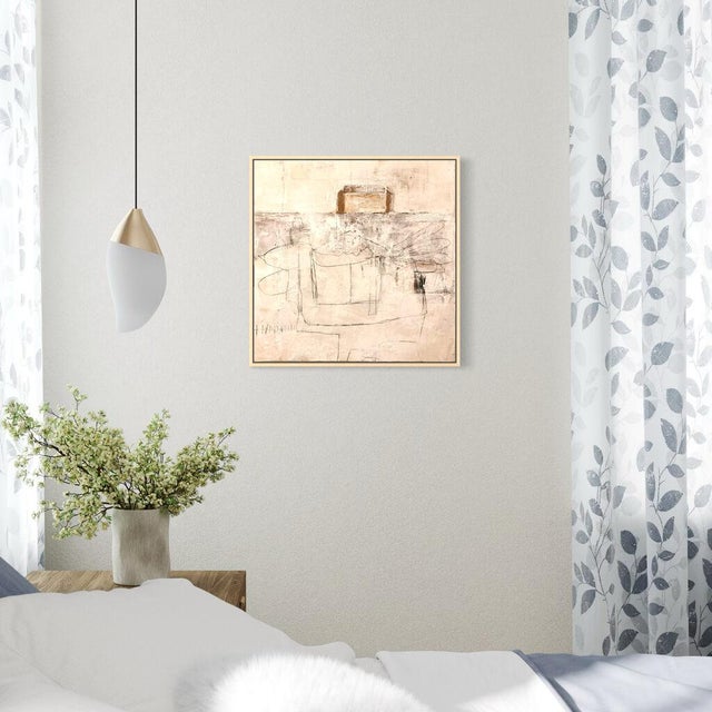 White Christiane Corcelle "Suspendu Dans Le Monochrome" Mixed Media on Board, Framed Minimalist Abstract Painting in Cream and Beige, 2022 For Sale - Image 8 of 9
