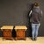A pair of Italian bedside tables from the second half of the 20th century. Veneered and inlaid in mahogany, walnut,...
