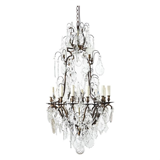 Bronze French 19th Century Massive Crystal Chandelier For Sale - Image 8 of 16